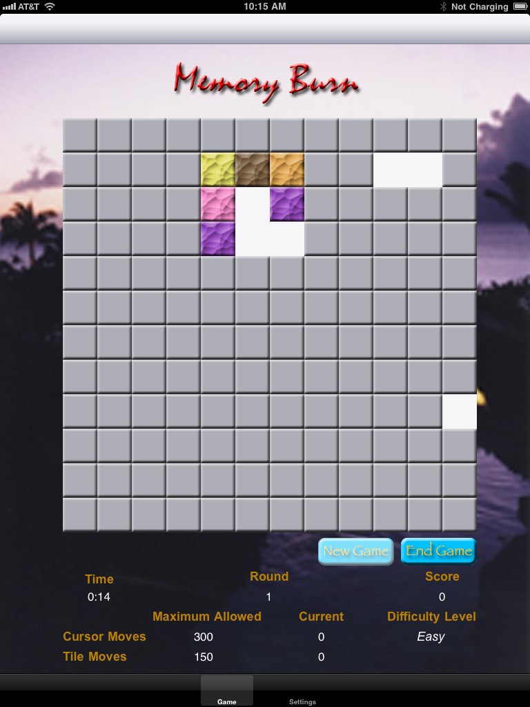 screen shot of crossnumber game